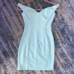 Gorgeous off-shoulder Sky Blue Cocktail Mini Dress - XS
